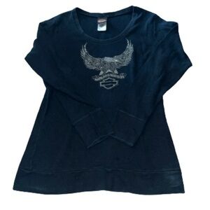 Harley Davidson black long sleeve thermal top size 1X